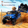 AIYAPLAY 12V Battery Powered Kids Ride-On Car, Electric Truck w/ Spring Suspension, Remote, Music, Horn, Lights, Blue