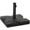 Outsunny 20kg Square Parasol Base Outdoor Garden Cement Umbrella Weight Stand Holder, Fits Î¦32mm,Î¦38mm,Î¦48mm Pole - Black