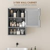 HOMCOM Bathroom Cabinet, Wall Mounted Storage Cabinet with Adjustable Shelves, 40 x 20 x 60 cm, Grey