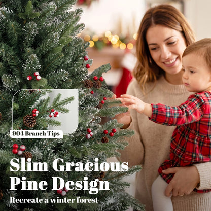 HOMCOM Slim Gracious Pine Xmas Tree in Green