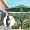 Outsunny 2.6 m Garden Parasol Umbrella with Aluminium Pole, Outdoor Patio Umbrella with Tilt and Crank, Vent, Dark Green