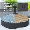 Outsunny Garden Parasol Base Holder, 28kg Sand Filled, 23kg Water Filled, Sun Umbrella Base, Î¦55 x 30H cm Black