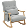 HOMCOM Wood Frame Rocking Accent Chair - Light Grey
