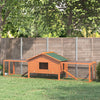 PawHut Wooden Guinea Pigs Hutches W/ Ramp-Golden Red
