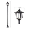 Outsunny Outdoor Garden Solar Post Lamp Sensor Light LED Lantern Bollard Pathway Torch Light 1.77m Tall