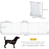 PawHut 5 Panels Pet Playpen Metal Fence w/ Walk Through Door - White