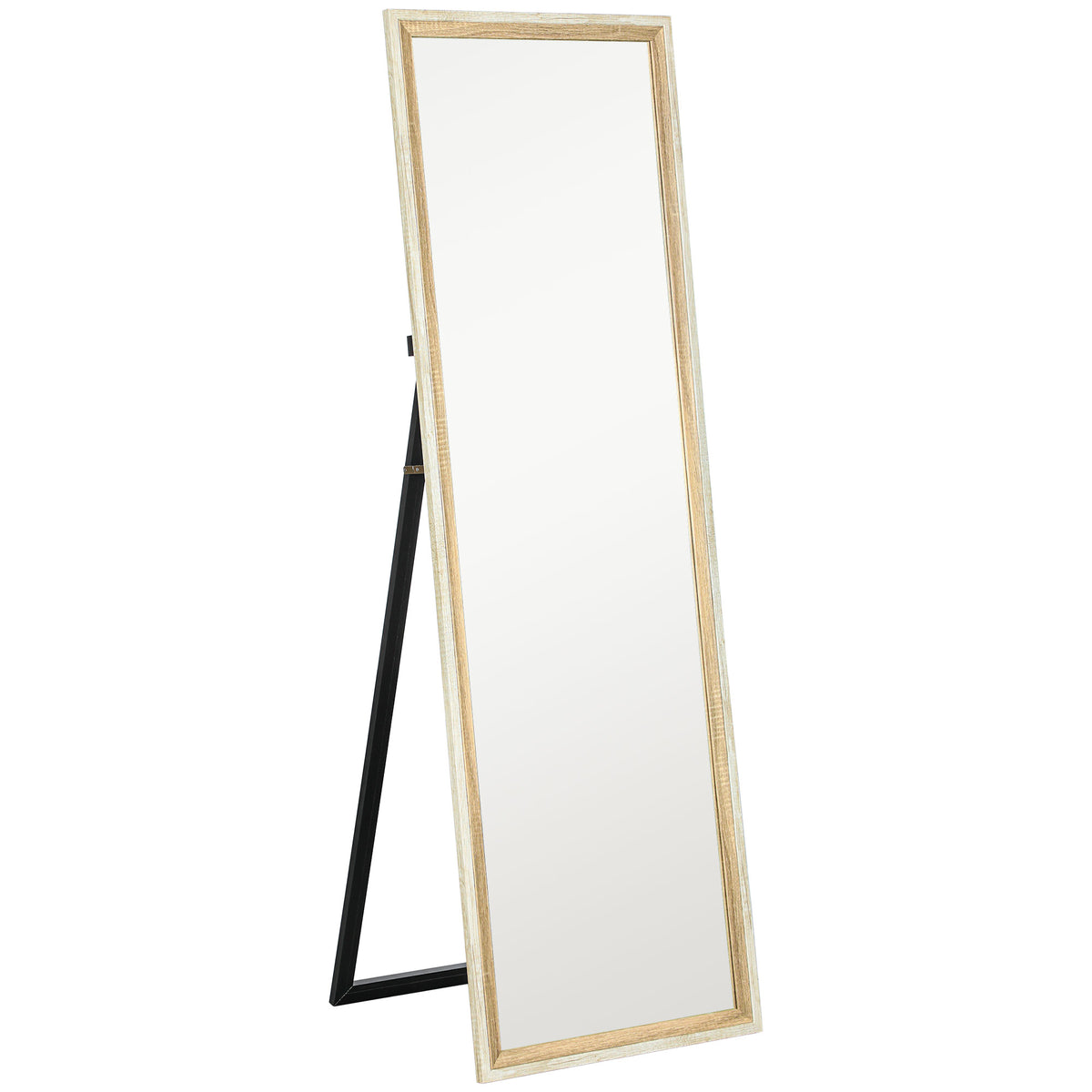 HOMCOM 162.6 cm Two-Tone Full Length Mirror in Oak