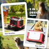 PawHut Foldable Dog Stroller, Pet Travel Crate, with Detachable Carrier, Soft Padding, for Mini, Small Dogs - Red