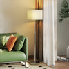 HOMCOM Floor Lamp with Remote, Height Adjustable Standing Lamp with Linen Shade, Dimmable with 3000K-6000K Adjustable Colour Temperatures, Foot Switch for Living Room Bedroom Office, Silver Tone