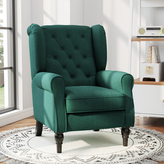 HOMCOM Wingback Accent Chair in Dark Green