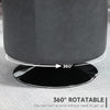 HOMCOM 360 Swivel Foot Stool Round PU Ottoman with Thick Sponge Padding and Solid Steel Base, Grey