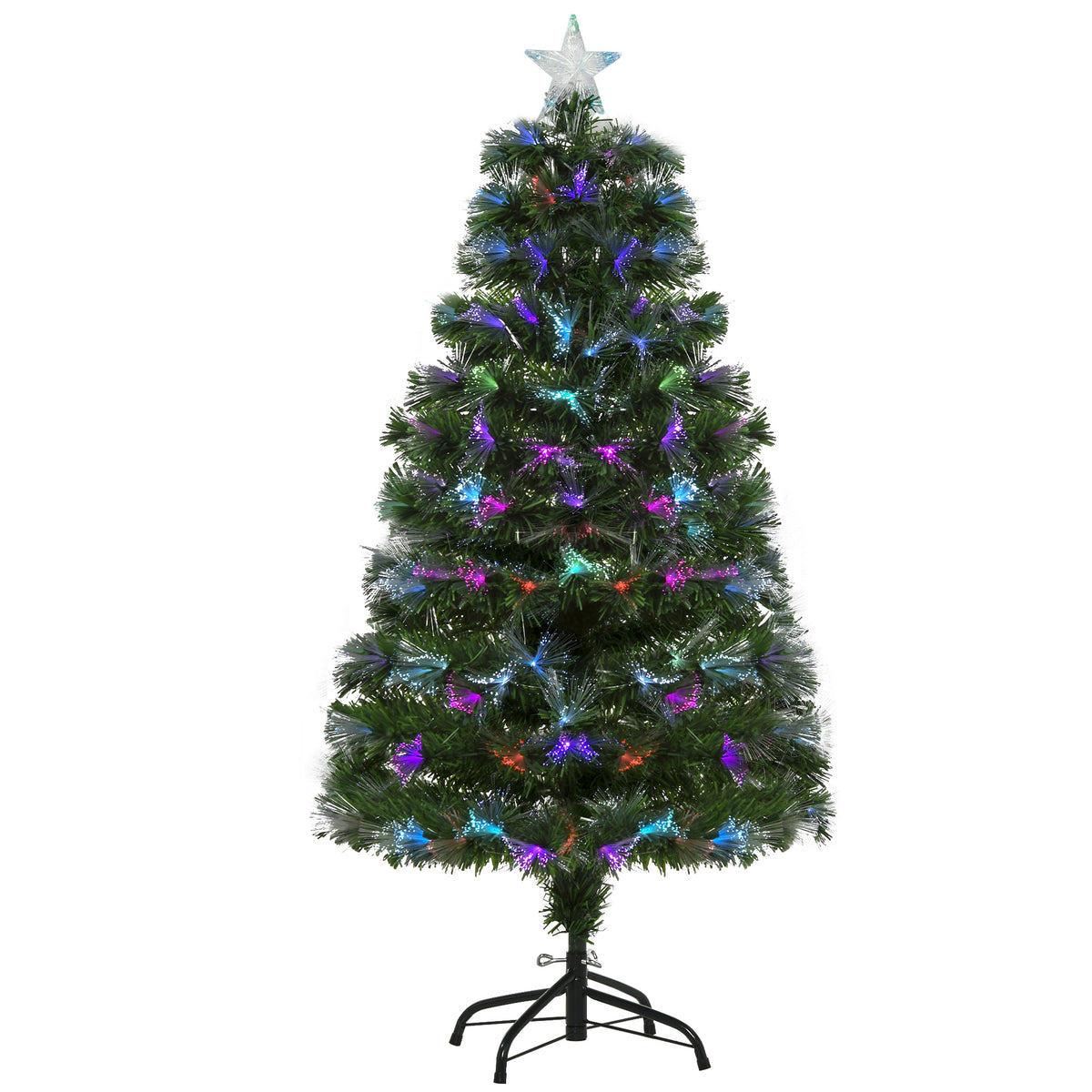 HOMCOM 4FT Multicoloured Artificial Christmas Tree in Green