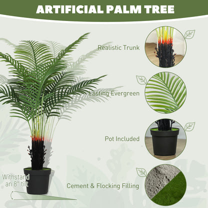 HOMCOM 120cm Artificial Areca Palm Tree in Green