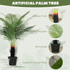 HOMCOM 120cm Artificial Areca Palm Tree with 9 PE Leaves, Decorative Artificial Plant with Plastic Pot and Flocked Soil, Fake Plant for Home Office Decor, Green