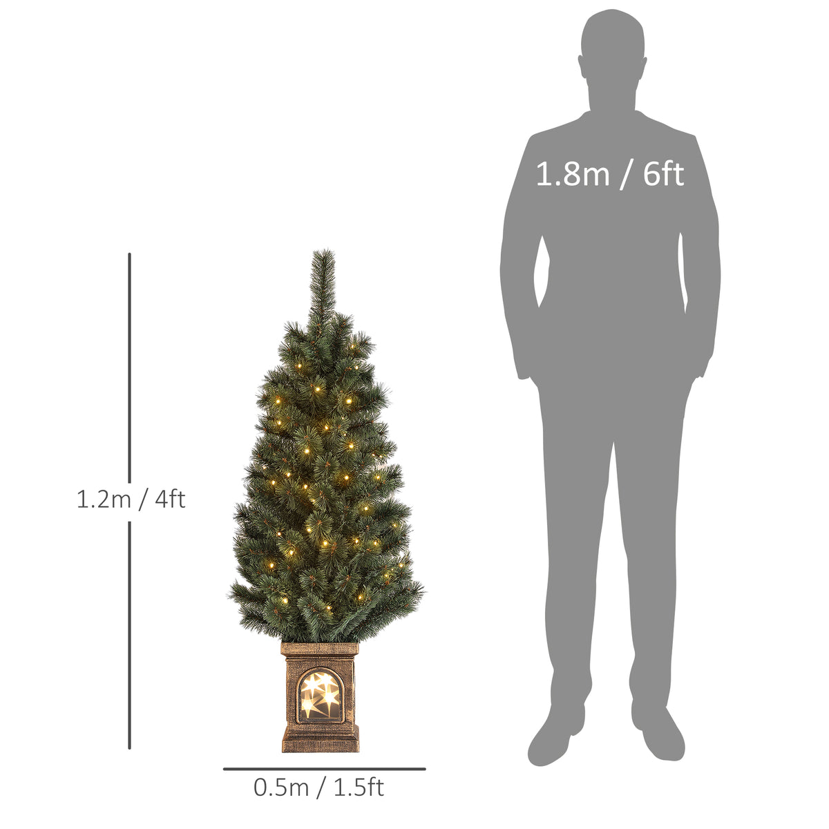 HOMCOM 4ft Artificial Christmas Tree in Green