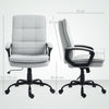 HOMCOM Linen-Look Double-Padded Office Chair - Grey