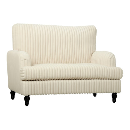 HOMCOM Corduroy Single Sofa Armchair in Cream