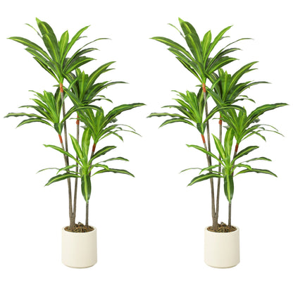 HOMCOM 150cm Lifelike Fake Tree, Artificial Dracaena Tree with Bendable Trunks, Green