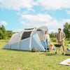 Outsunny Inflatable Camping Tent w/ Air Pump, Easy Setup 2-3 Person Blow Up Tent, Light Blue