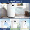 HOMCOM 8000 BTU Air Conditioning Unit, 3-in-1 Portable Air Conditioner, Dehumidifier, Cooling Fan with Remote Control, Digital Display, 2 Speeds, 24H Timer, Window Venting Kit, 18mÂ²