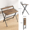 HOMCOM 81.5 cm Folding Computer Desk with Monitor Shelf - Rustic Brown