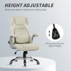 Vinsetto Linen-Look Office Chair, with Adjustable Height and Tension - Beige