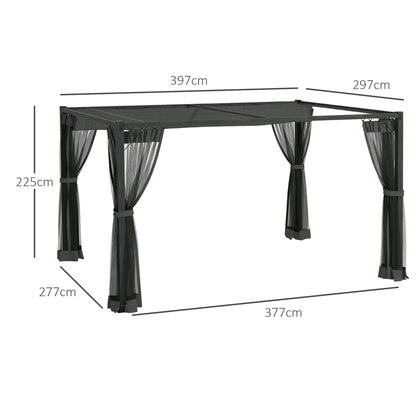 Outsunny Aluminium Frame Pergola in Dark Grey