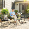 Outsunny 4 Piece Rattan Garden Furniture Set, Outdoor Patio Furniture with Loveseat, Armchairs and Coffee Table