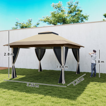 Outsunny Pop-Up Gazebo in Beige