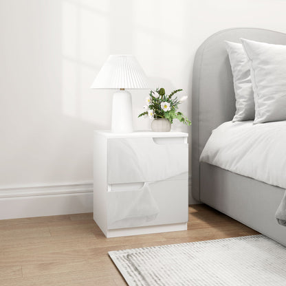 HOMCOM Chest of Drawers and Bedside Table, Modern, High Gloss