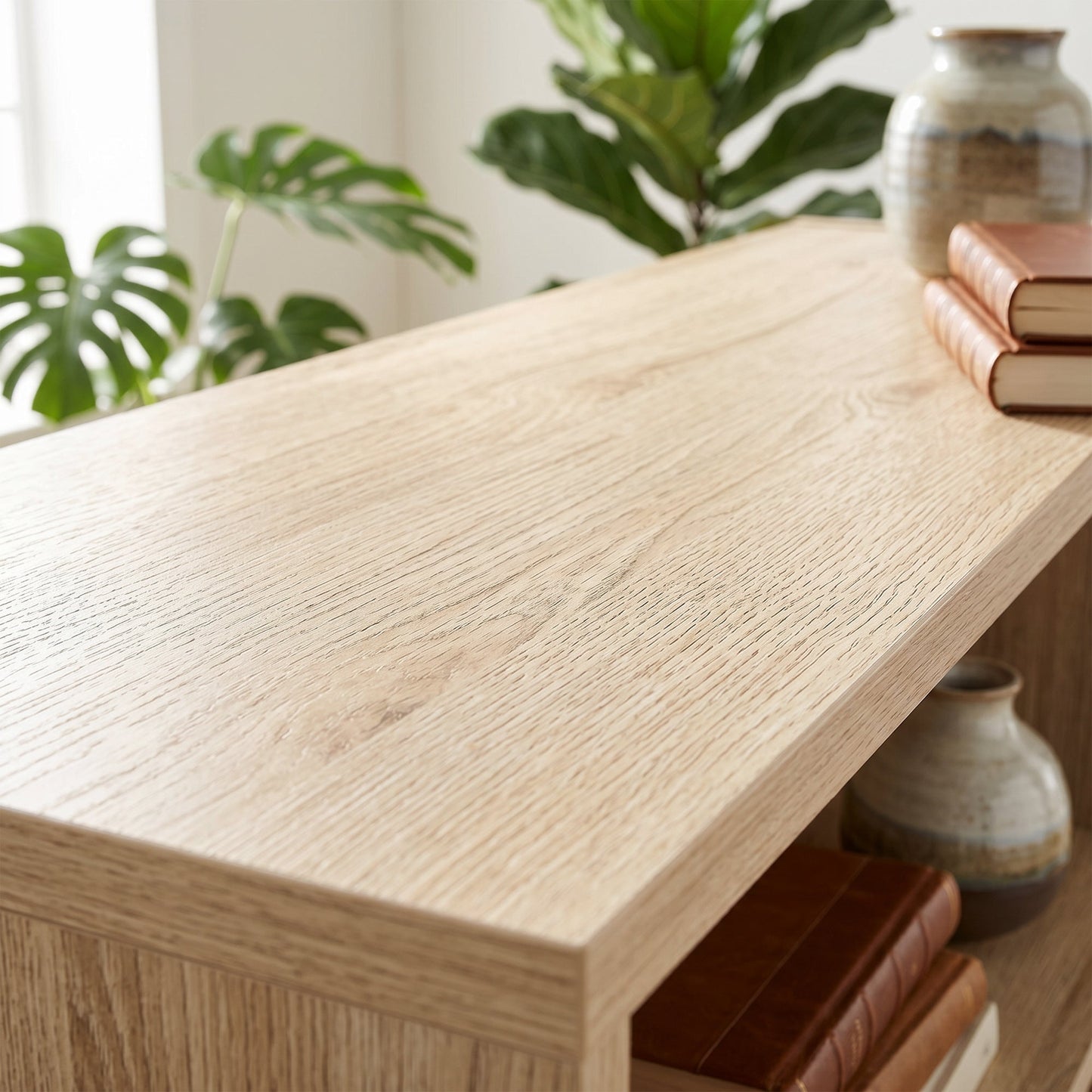 HOMCOM Six Shelf Bookcase - Oak