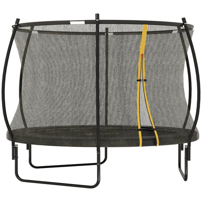 SPORTNOW 8ft Outdoor Trampoline with Enclosure Net, Spring Cover, Black