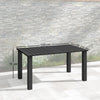 Outsunny Garden Dining Table for 6 with Parasol Hole, Rectangle Outdoor Garden Table with Slatted Metal Top, Steel Frame, Black