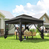 Outsunny 3 x 3(m) Pop Up Gazebo, Double-roof Garden Tent with Netting and Carry Bag, Party Event Shelter, Black