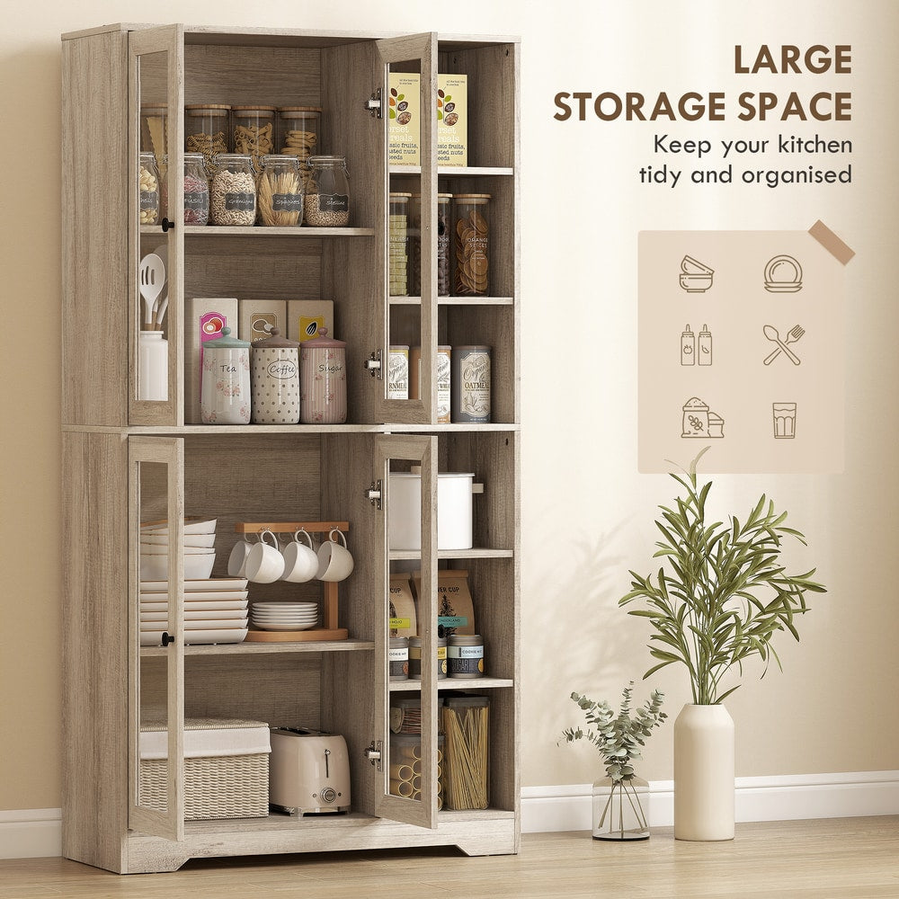 HOMCOM Multi-Storage Kitchen Cabinet in Light Grey