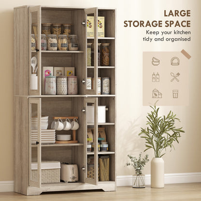 HOMCOM Multi-Storage Kitchen Cabinet in Light Grey