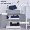 kleankin 75x60cm Freestanding Bathroom Storage Cabinet Unit w/ 2 Drawers Cupboard Adjustable Shelf Metal Handles Traditional Style Grey White