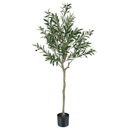 1 Piece 150 cm Artificial Olive Tree with 24 Olive Fruits and 576 Silk Leaves
