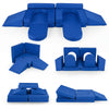 10 PCS Modular Kids Play Couch Toddler Climb and Crawl Foam Playset-Navy