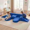 10 PCS Modular Kids Play Couch Toddler Climb and Crawl Foam Playset-Navy