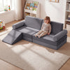10-Piece Kids Climb and Crawl Foam Playset with Soft Crystal Velvet-Grey