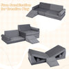 10-Piece Kids Climb and Crawl Foam Playset with Soft Crystal Velvet-Grey