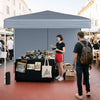 10 X 10 FT Pop up Canopy Tent Outdoor Patio Commercial Sunshade Shelter with 4 Sidewalls-Grey