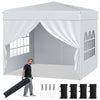 10 X 10 FT Pop up Canopy Tent Outdoor Patio Commercial Sunshade Shelter with 4 Sidewalls-White