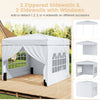 10 X 10 FT Pop up Canopy Tent Outdoor Patio Commercial Sunshade Shelter with 4 Sidewalls-White