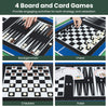 10-in-1 Combo Game Table Set with Foosball and Air Hockey-Natural