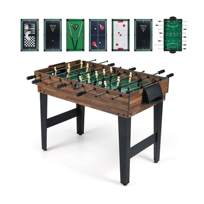 10-in-1 Combo Game Table Set shown with various game board inserts and foosball configuration
