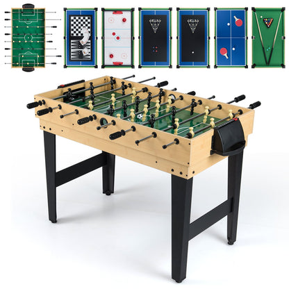 10-in-1 Combo Game Table Set with foosball, air hockey, table tennis, billiards and more games