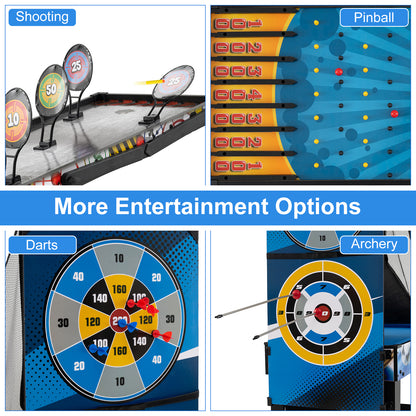 The game room table set highlighting four different target and shooting game modes