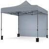 10 x 10 Feet Pop up Canopy Tent with 4 Removable Sidewalls-Grey